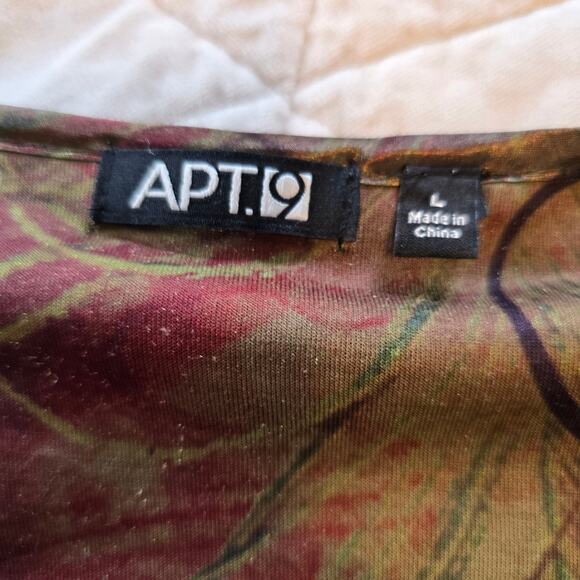 Apt 9 Velvet Top Women's L Green Purple Peacock Feather Y2K Whimsigoth Fairy - Picture 6 of 10